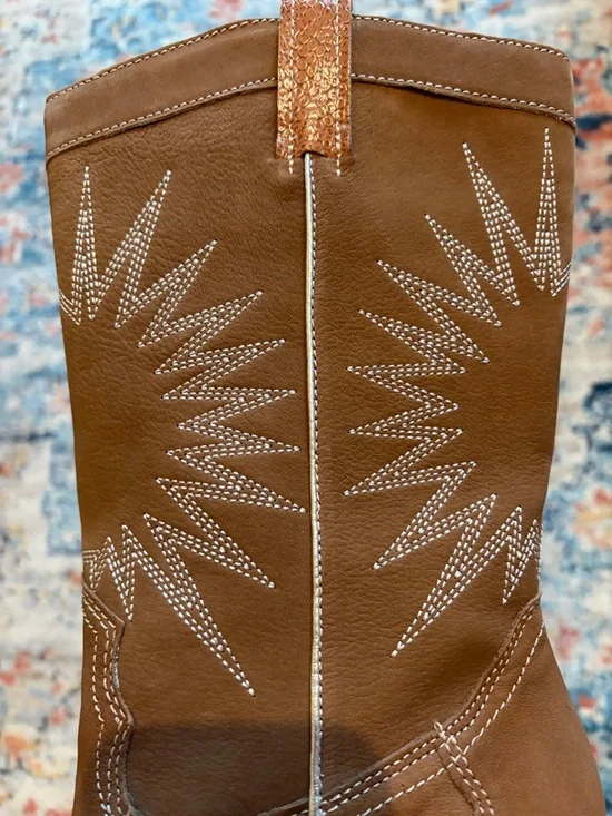 Dolce Vita Lawson Boot in Whiskey Nubuck Western Heeled Mid-Calf Boots 8 cowgirl - Picture 14 of 17